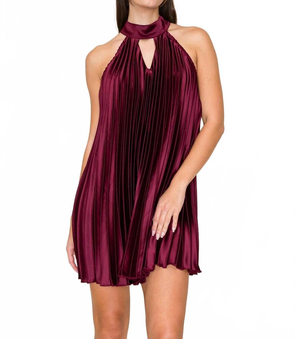 NEW B.RIGHT halter mini dress in wine